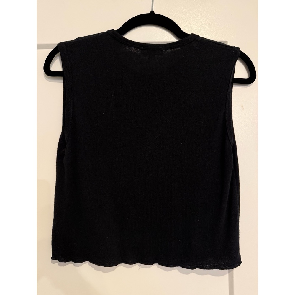 Ozma Tasi Crop, Regen Silk Noil Jersey, Black - Picture 2 of 6
